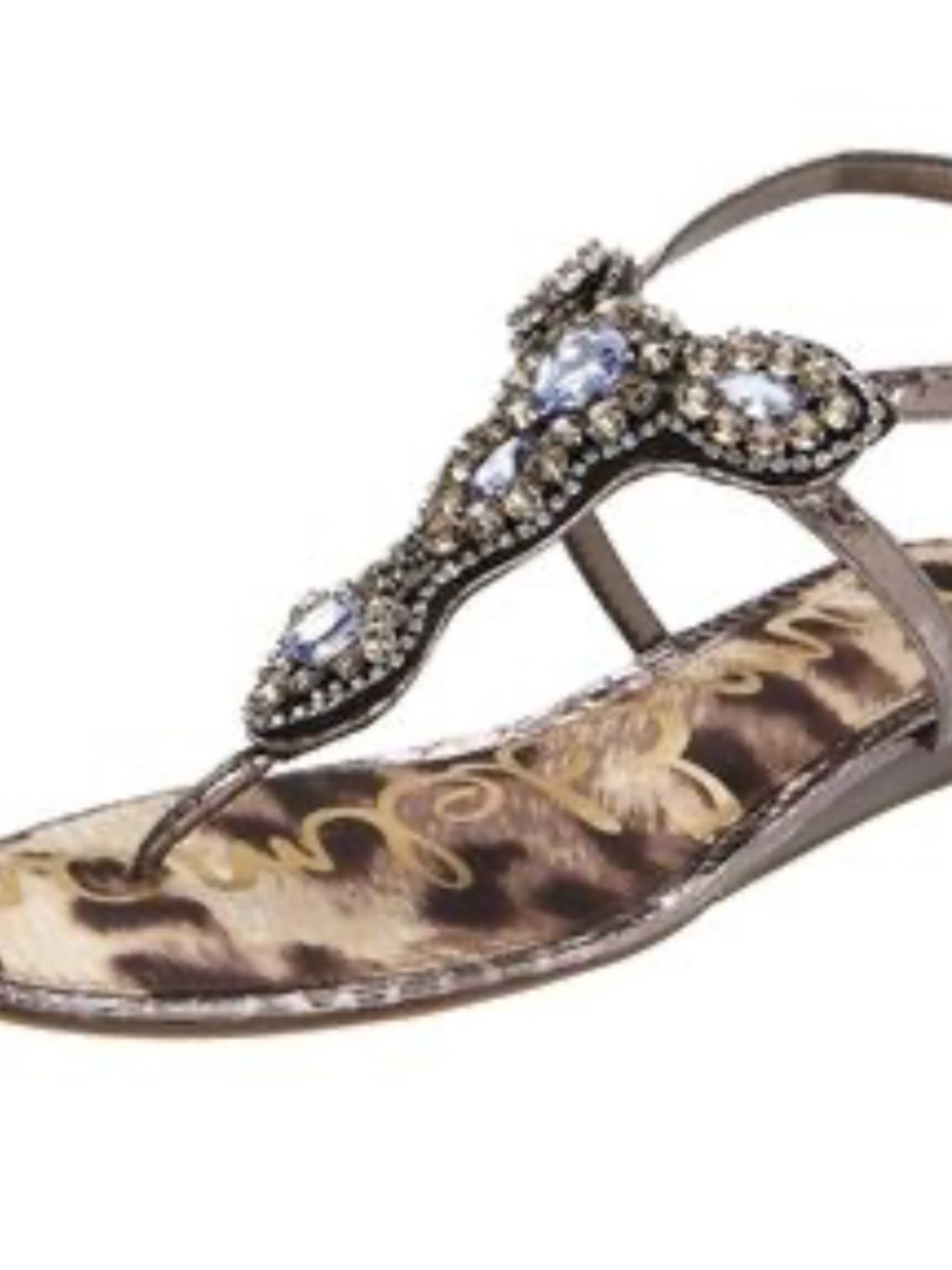 Sam Edelman Metallic Brown Jeweled T-Strap Sandal Size 9.5